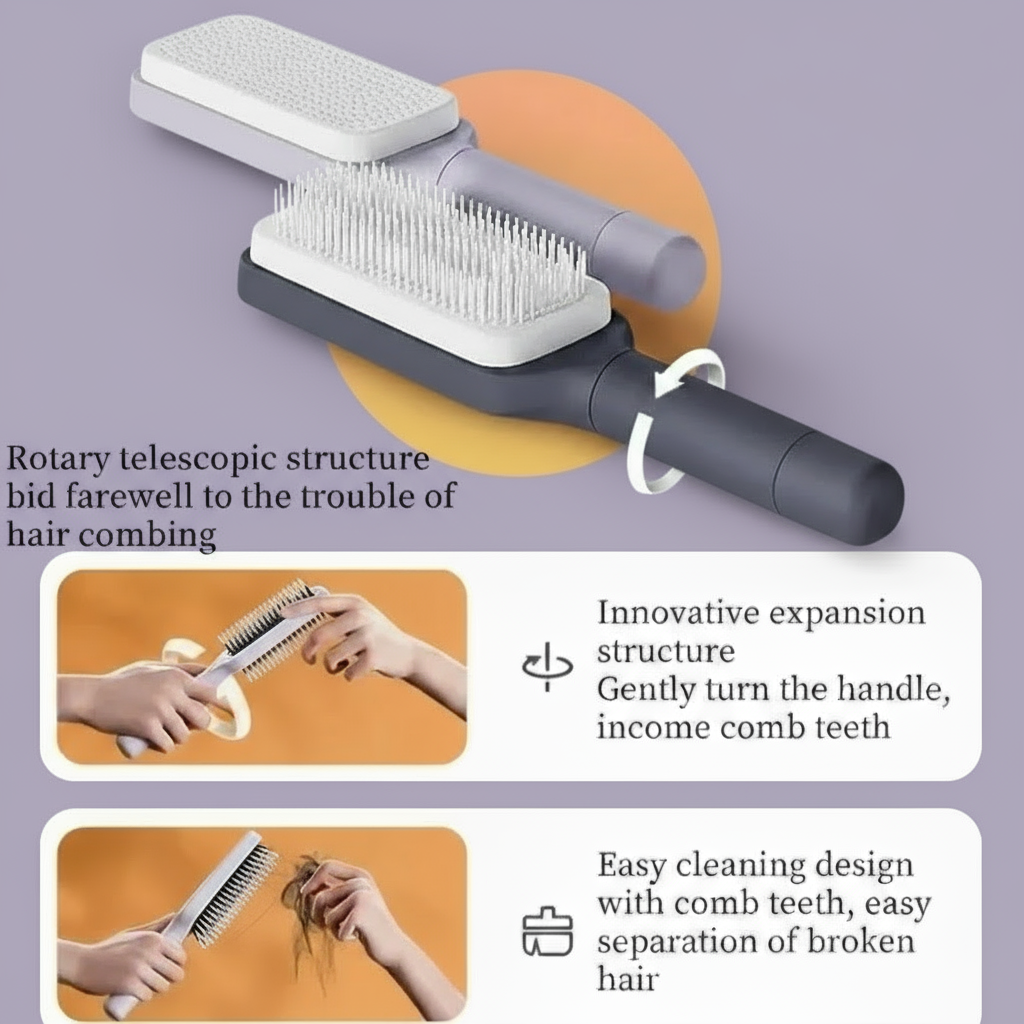 Smart Auto-Cleaning Hair Brush